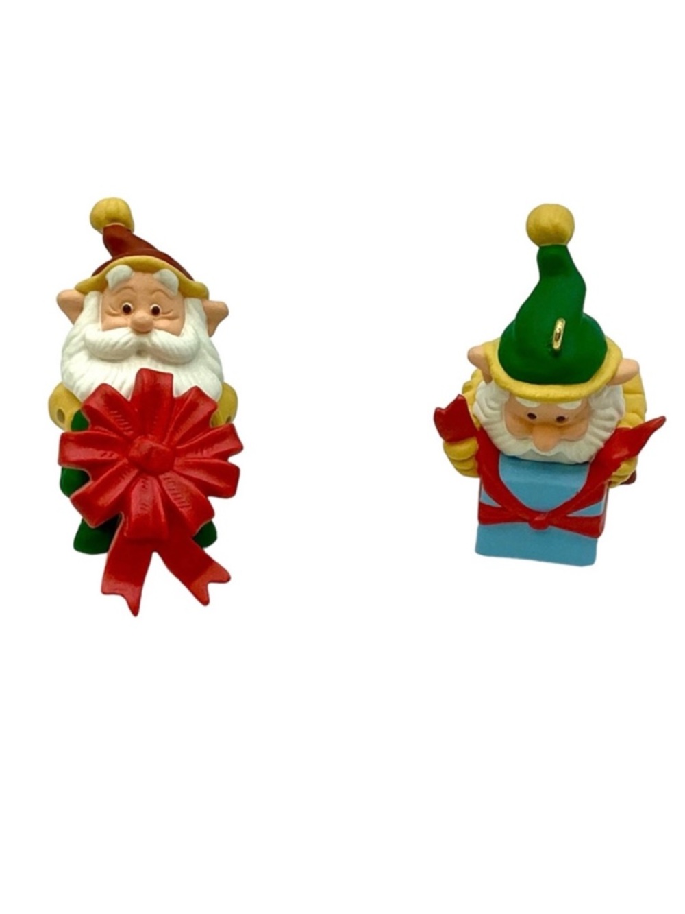 Hallmark 1995 “Happy Wrappers” 2pc. Christmas Ornament Set